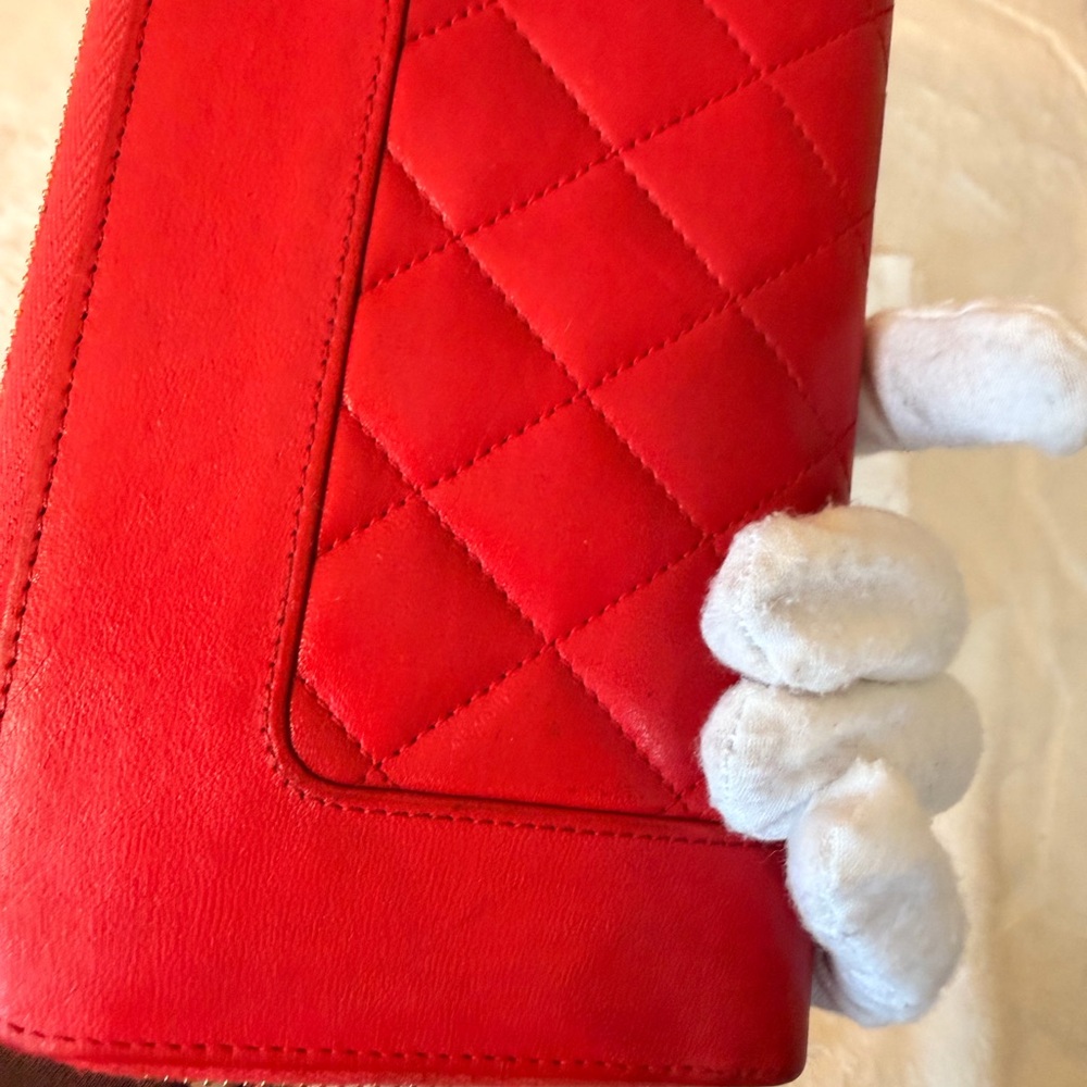 CHANEL Mademoiselle Coco Mark Zip Around Wallet in Red - Picture 9 of 16